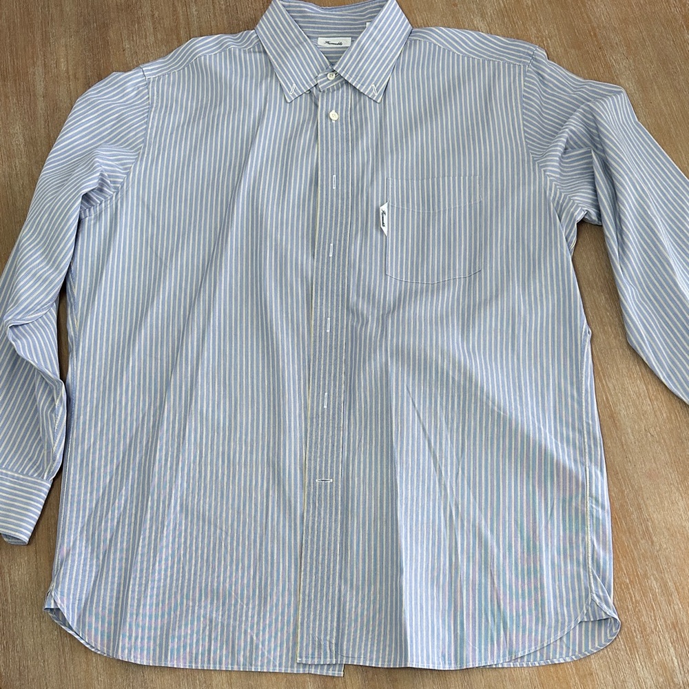 Faconnable Light Blue Striped Dress Shirt